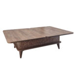 Ada Τραπέζι Σαλονιού Επεκτεινόμενο σε Τραπεζαρία MDF/Μέταλλο Καφέ/Μπεζ (90x60x38)cm (120x90x70)cm