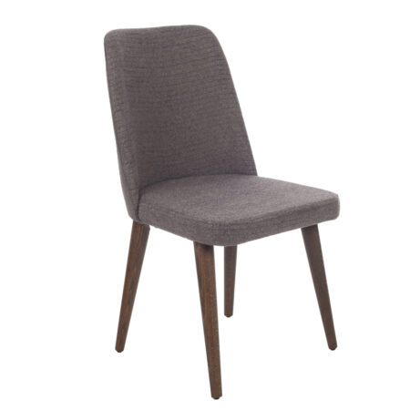 Artekko Milano Καρέκλα με Ξύλινο Καφέ Σκελετό και Καφέ Μπουκλέ Ύφασμα (47x50x90)cm