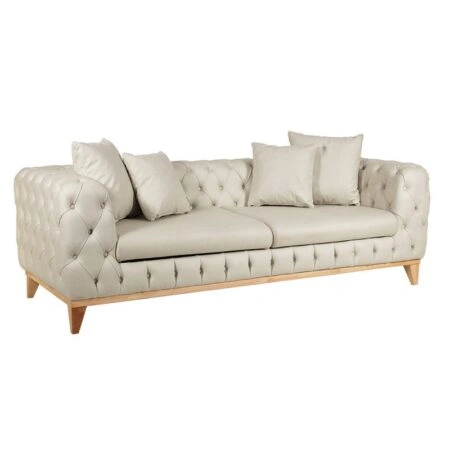 Artekko Καναπές τριθέσιος JAGUAR 225x92x68 ύφασμα VENA 05 με ξύλινα πόδια