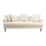 Uk Sofa Καναπές Τριθέσιος Υφασμάτινος Λευκό (210x100x75)cm