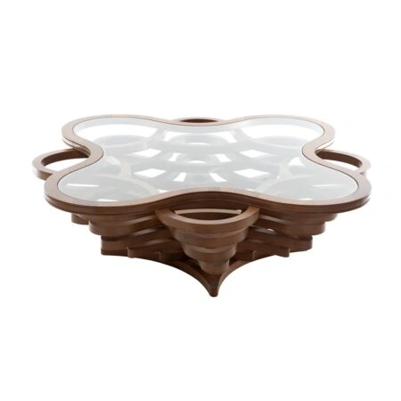 Artekko Sardunya Τραπεζάκι Σαλονιού Ξύλο/Γυαλί (129x129x38)cm