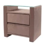 Zroclix Ξύλινο Μασίφ Σομόν Κομοδίνο (57x42x59)cm