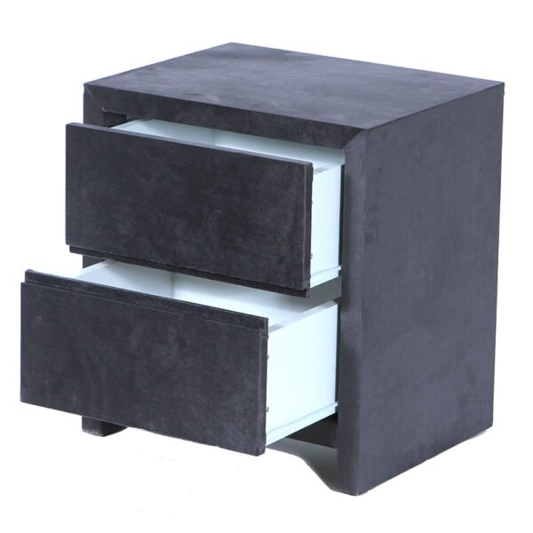 Zups Ξύλινο Μασίφ Γκρι Κομοδίνο (50x40x55)cm