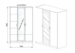 Hioccek Ντουλάπα Τρίφυλλη  (120x52x191)cm