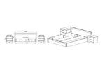 Supdiu Κρεβάτι 160x200  με Μηχανισμό με 2 Κομοδίνα (50x35x51)cm  Σετ/3 Ξύλινο