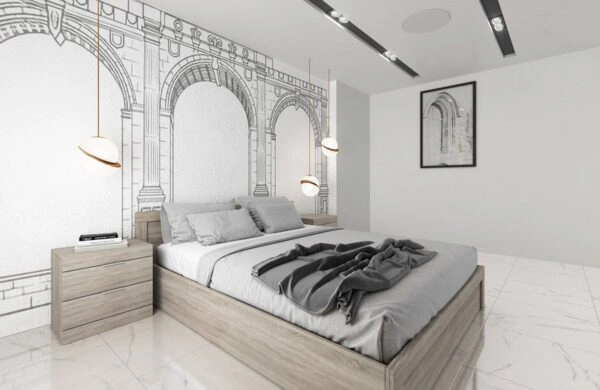 Supdiu Κρεβάτι 160x200  με Μηχανισμό με 2 Κομοδίνα (50x35x51)cm  Σετ/3 Ξύλινο