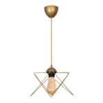 Φωτιστικό οροφής Faven  E27 μεταλλικό μονόφωτο χρώμα χρυσό 17x17x70εκ.