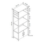 Έπιπλο κουζίνας Agero μεταλλικό - μελαμίνης χρώμα μαύρο - pine oak 56,1x30x138,3εκ.