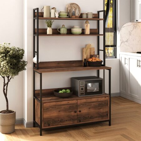 Έπιπλο κουζίνας Severo μεταλλικό - μελαμίνης χρώμα μαύρο - καπνιστή καρυδιά 101x36x160εκ.