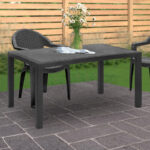 Τραπέζι πολυπροπυλενίου Kalan χρώμα ανθρακί 150x90x75εκ.