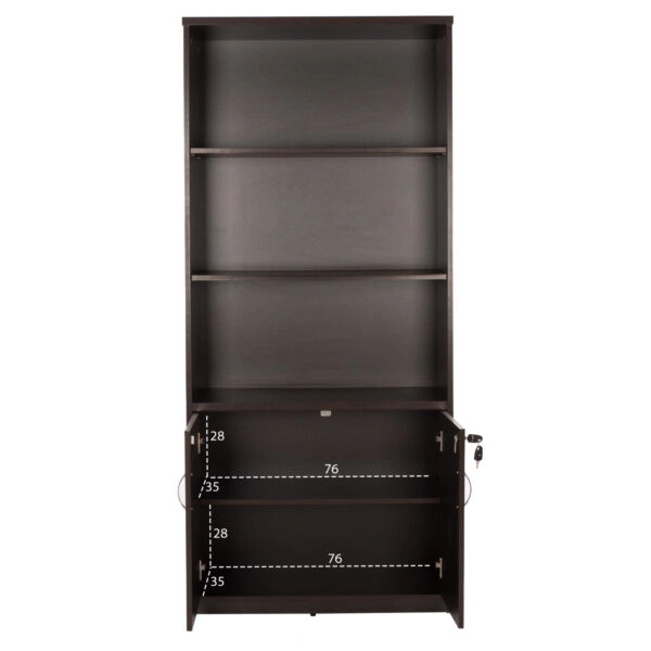 ΒΙΒΛΙΟΘΗΚΗ ΓΡΑΦΕΙΟΥ ΕΠΑΓΓΕΛΜΑΤΙΚΗ CAITLYN 80Χ40Χ180Υεκ.HM2014.02 WENGE ΜΕ 2 ΠΟΡΤΕΣ