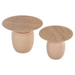 ΒΟΗΘΗΤΙΚΑ ΤΡΑΠΕΖΑΚΙΑ 2ΤΜΧ FEREN HM9664 ΜΕΤΑΛΛΟ ΚΡΕΜ-ΚΕΡΑΜΙΚO TOP Φ60 & Φ50 εκ.