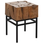 ΒΟΗΘΗΤΙΚΟ ΤΡΑΠΕΖΑΚΙ HM9353 ΑΠΟ ΜΑΣΙΦ ΞΥΛΟ ΤEAK ΦΥΣΙΚΟ 38X38X55Y ΕΚ.