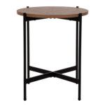 ΒΟΗΘΗΤΙΚΟ ΤΡΑΠΕΖΙ HM9589.04 MDF ΚΑΡΥΔΙ-ΜΑΥΡΗ ΜΕΤΑΛΛΙΚΗ ΒΑΣΗ Φ50x55Υεκ.