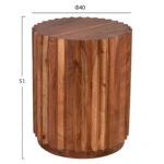 ΒΟΗΘΗΤΙΚΟ ΤΡΑΠΕΖΙ ΣΤΡΟΓΓΥΛΟ SEDGE HM9696 ΜΑΣΙΦ ΑΚΑΚΙΑ-ΦΥΣΙΚΟ ΧΡΩΜΑ Φ40x50Υεκ.