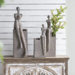 Κασπώ τσιμεντένιο με φιγούρα γυναικείου σώματος 20x15x52cm