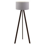 ΦΩΤΙΣΤΙΚΟ ΔΑΠΕΔΟΥ ΞΥΛΙΝΟ CRUZ  ΜΑΥΡΟ ΜΕ ΑΣΗΜΙ ΚΑΠΕΛΟ HM7578.06 Φ38x140 εκ.