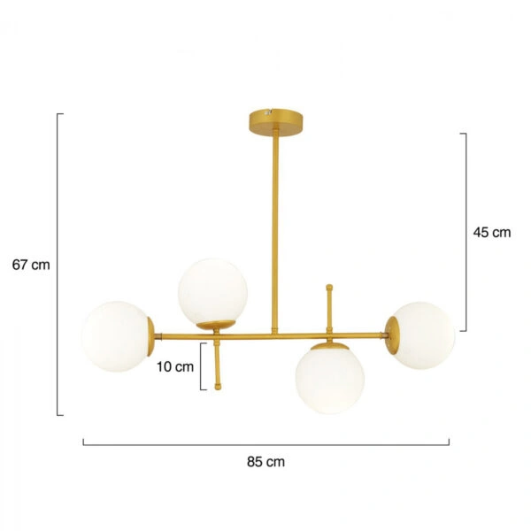 ΦΩΤΙΣΤΙΚΟ ΟΡΟΦΗΣ 4ΦΩΤΟ ΧΡΥΣΟ HM7411.02 85x67cm