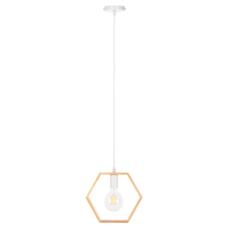 ΦΩΤΙΣΤΙΚΟ ΟΡΟΦΗΣ ΚΡΕΜΑΣΤΟ HM4070 ΞΥΛΙΝΟ ΕΞΑΓΩΝΟ ΚΑΠΕΛΟ-ΛΕΥΚΟ ΚΑΛΩΔΙΟ 25