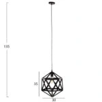 ΦΩΤΙΣΤΙΚΟ ΟΡΟΦΗΣ ΚΡΕΜΑΣΤΟ HM4073 ΜΑΥΡΟ ΜΕΤΑΛΛΟ 30x30x35Yεκ.