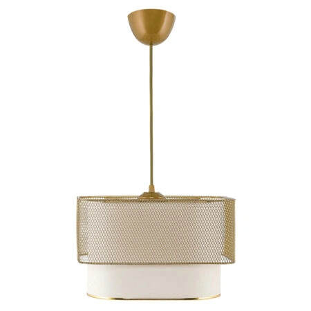 ΦΩΤΙΣΤΙΚΟ ΟΡΟΦΗΣ ΚΡΕΜΑΣΤΟ HM7660.02 ΜΕΤΑΛΛΟ ΥΦΑΣΜΑ ΧΡΥΣΟ ΛΕΥΚΟ 30x20(65)Yεκ.