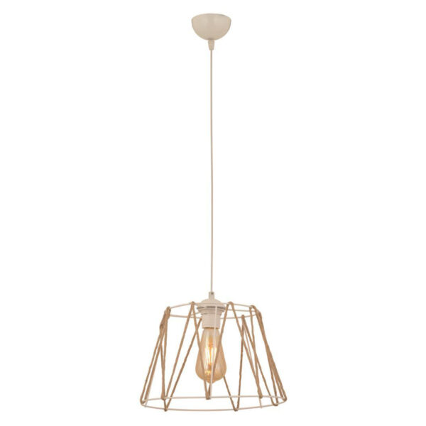 ΦΩΤΙΣΤΙΚΟ ΟΡΟΦΗΣ ΜΕΤΑΛΛΙΚΟ ΛΕΥΚΟ ΜΕ ΣΧΟΙΝΙ ΜΠΕΖ HM7566.03 Φ30x81Υ εκ.