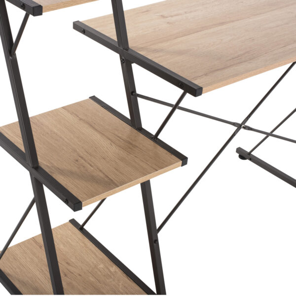 ΓΡΑΦΕΙΟ NOREX HM9317 ΜΕΤΑΛΛΙΚΟ ΜΑΥΡΟ ΜΕ MDF ΕΠΙΦΑΝΕΙΑ ΣΕ ΟΑΚ 116X48X89,5Υεκ.