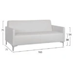 ΚΑΝΑΠΕΣ 3ΘΕΣΙΟΣ NELLIE HM3159.32 ΜΕ ΛΕΥΚΟ PU 163x71x71Υ εκ.