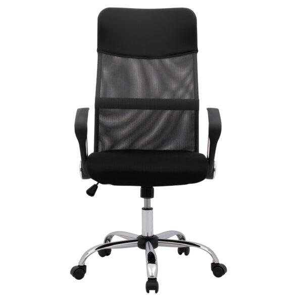 ΚΑΡΕΚΛΑ ΓΡΑΦΕΙΟΥ CABLE HM1000.10 ΜΑΥΡΟ ΓΚΡΙ MESH ΠΟΔΙ ΧΡΩΜΙΟΥ 61x58x118 εκ.