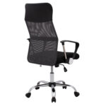 ΚΑΡΕΚΛΑ ΓΡΑΦΕΙΟΥ CABLE HM1000.10 ΜΑΥΡΟ ΓΚΡΙ MESH ΠΟΔΙ ΧΡΩΜΙΟΥ 61x58x118 εκ.