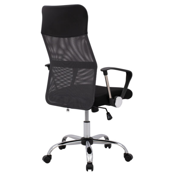 ΚΑΡΕΚΛΑ ΓΡΑΦΕΙΟΥ CABLE HM1000.10 ΜΑΥΡΟ ΓΚΡΙ MESH ΠΟΔΙ ΧΡΩΜΙΟΥ 61x58x118 εκ.