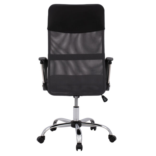 ΚΑΡΕΚΛΑ ΓΡΑΦΕΙΟΥ CABLE HM1000.10 ΜΑΥΡΟ ΓΚΡΙ MESH ΠΟΔΙ ΧΡΩΜΙΟΥ 61x58x118 εκ.