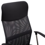 ΚΑΡΕΚΛΑ ΓΡΑΦΕΙΟΥ CABLE HM1000.10 ΜΑΥΡΟ ΓΚΡΙ MESH ΠΟΔΙ ΧΡΩΜΙΟΥ 61x58x118 εκ.