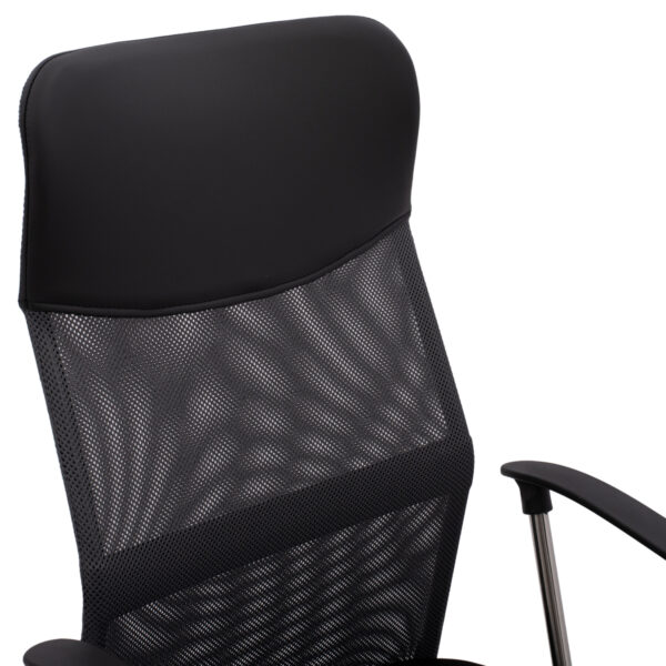 ΚΑΡΕΚΛΑ ΓΡΑΦΕΙΟΥ CABLE HM1000.10 ΜΑΥΡΟ ΓΚΡΙ MESH ΠΟΔΙ ΧΡΩΜΙΟΥ 61x58x118 εκ.