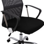 ΚΑΡΕΚΛΑ ΓΡΑΦΕΙΟΥ CABLE HM1000.10 ΜΑΥΡΟ ΓΚΡΙ MESH ΠΟΔΙ ΧΡΩΜΙΟΥ 61x58x118 εκ.