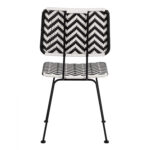 ΚΑΡΕΚΛΑ ΜΕΤΑΛΛΙΚΗ ALLEGRA HM5693 ΜΕ WICKER ΜΑΥΡΟ-ΛΕΥΚΟ 46x56x88Υ εκ.