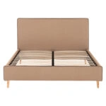 ΚΡΕΒΑΤΙ INDRA ΑΠΟ ΜΠΕΖ ΥΦΑΣΜΑ & ΚΑΦΕ ΡΕΛΙ HM662.02 ΓΙΑ ΣΤΡΩΜΑ 160x200 EK.