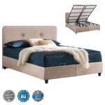 ΚΡΕΒΑΤΙ DOLORES ΜΕ ΑΠΟΘΗΚΕΥΤΙΚΟ ΜΠΕΖ ΥΦΑΣΜΑ HM631.22 ΓΙΑ ΣΤΡΩΜΑ 160x200 εκ.