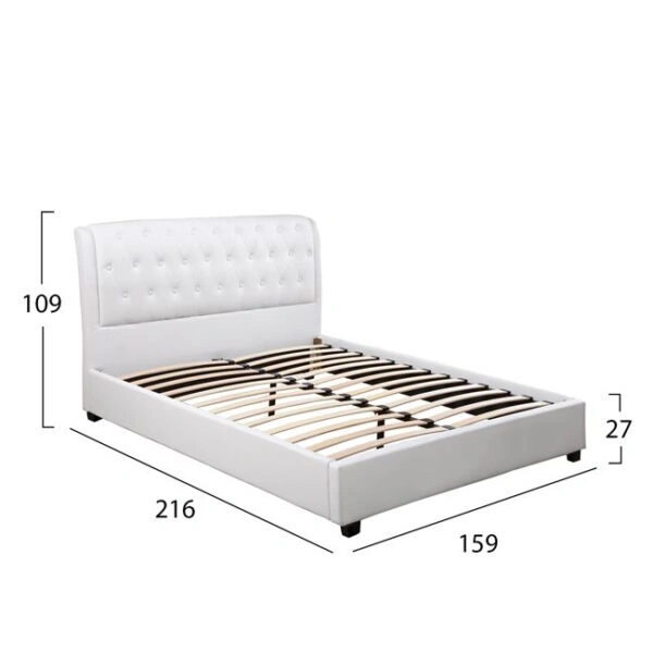 ΚΡΕΒΑΤΙ ODALYS 150x200 εκ. ΜΕ PU ΛΕΥΚΟ HM549.01