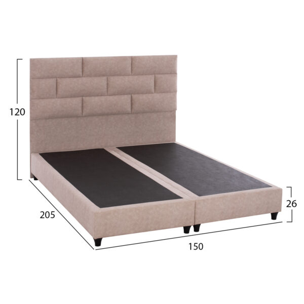 ΚΡΕΒΑΤΙ SOLEDAD ΜΠΕΖ HM644.22  ΓΙΑ ΣΤΡΩΜΑ 150x200 εκ.