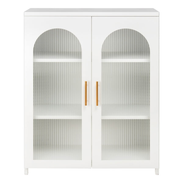 ΜΕΤΑΛΛΙΚΟ ΝΤΟΥΛΑΠΙ ΒΙΤΡΙΝΑ CARIL HM9571.02 ΛΕΥΚΟ 80x37-40x102Yεκ.