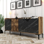 ΜΠΟΥΦΕΣ ΜΕΛΑΜΙΝΗΣ ΚΑΡΥΔΙ ΜΕ ΟΨΗ ΜΑΥΡΟΥ ΜΑΡΜΑΡΟΥ HM9433.03 180x35x78Υ εκ.