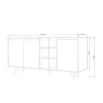 ΜΠΟΥΦΕΣ ΜΕΛΑΜΙΝΗΣ ΛΕΥΚΟΣ ΜΕ ΚΑΡΥΔΙ ΠΟΡΤΕΣ 140x40x86Yεκ.HM9432.01