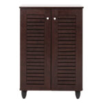 ΠΑΠΟΥΤΣΟΘΗΚΗ-ΝΤΟΥΛΑΠΑ PROLLY HM9608.01 ΜΕΛΑΜΙΝΗ WENGE-2ΠΟΡΤΕΣ-4ΡΑΦΙΑ 60x34x88Υεκ.