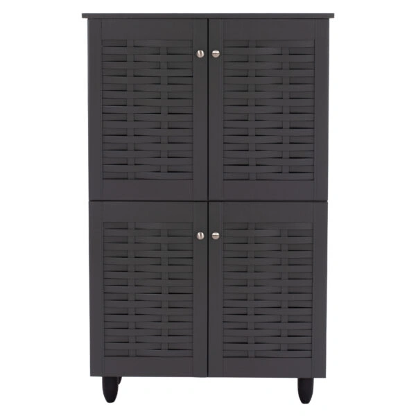 ΠΑΠΟΥΤΣΟΘΗΚΗ-ΝΤΟΥΛΑΠΙ ΞΥΛΙΝΗ KABIRA 4 ΠΟΡΤΕΣ HM2210.10 ΓΚΡΙ 77x34x123Υεκ.