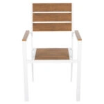 ΠΟΛΥΘΡΟΝΑ ΑΛΟΥΜΙΝΙΟΥ SAGA HM5981.01 ΛΕΥΚΗ-POLYWOOD ΣΕ ΦΥΣΙΚΟ 55x55x86Υεκ.