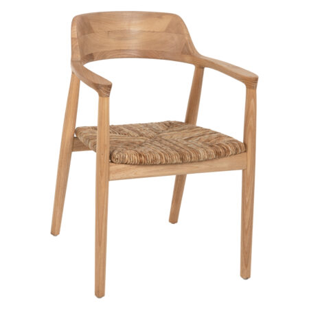 ΠΟΛΥΘΡΟΝΑ KINGSLEY HM9634.01 ΞΥΛΟ TEAK & ΨΑΘΑ ΣΕ ΦΥΣΙΚΟ ΧΡΩΜΑ 57