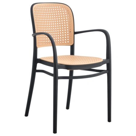 ΠΟΛΥΘΡΟΝΑ ΠΟΛΥΠΡΟΠΥΛΕΝΙΟΥ FLOW HM5938.02 ΜΑΥΡΗ ΚΑΙ ΜΠΕΖ 55x53x86Υεκ.