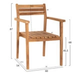 ΠΟΛΥΘΡΟΝΑ ERIETTA ΞΥΛΟ TEAK ΣΤΟΙΒΑΖΟΜΕΝΗ HM9534 ΣΕ ΦΥΣΙΚΟ ΧΡΩΜΑ 60x54x87Y εκ.