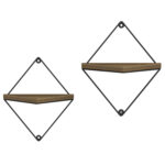 ΣΕΤ ΡΑΦΙΑ ΤΟΙΧΟΥ EVERLEIGH HM8951.11 ΜΕΤΑΛΛΟ ΜΑΥΡΟ-ΜΕΛΑΜΙΝΗ ΦΥΣΙΚΟ 22x13x30Υεκ.